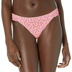 Amazon Essentials Damen Bikini-Unterteil mit Einsatz an der Seite, Bademode, Blasser Pfirsich Mikrofloral, 40 von Amazon Essentials