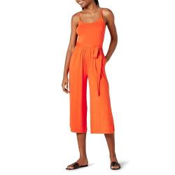 Amazon Essentials Damen Kurzer Cami-Overall aus Jersey mit weitem Bein, Orange, XS von Amazon Essentials