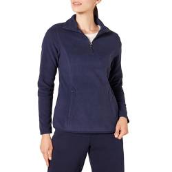 Amazon Essentials Damen Langärmelige Pulloverjacke Aus Polarfleece Mit Viertelreißverschluss, Klassischer Schnitt (Erhältlich In Übergröße), Marineblau Heidekraut, XL von Amazon Essentials