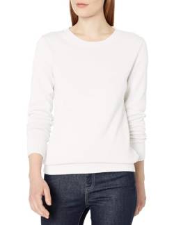 Amazon Essentials Damen Pullover Mit Rundhalsausschnitt Aus 100 % Baumwolle (Erhältlich In Übergröße), Weiß, S von Amazon Essentials