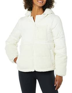 Amazon Essentials Damen Sherpa-Puffer-Jacke, Elfenbein, XXL von Amazon Essentials