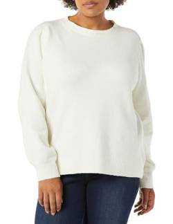 Amazon Essentials Damen Soft-Touch-Pullover mit plissierter Schulter und Rundhalsausschnitt, Elfenbein, XS von Amazon Essentials