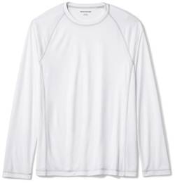 Amazon Essentials Herren Langärmeliges, Schnell Trocknendes Bade-T-Shirt, Weiß, XS von Amazon Essentials
