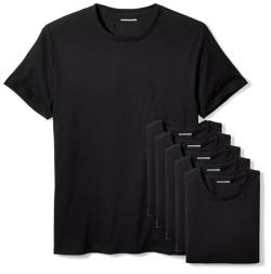 Amazon Essentials Herren Unterhemd mit Rundhalsausschnitt, 6er-Pack, Schwarz, XL von Amazon Essentials