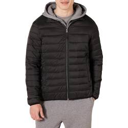 Amazon Essentials Herren Verstaubare, Leichte, Wasserabweisende Pufferjacke (Erhältlich In Big & Tall), Schwarz, L von Amazon Essentials