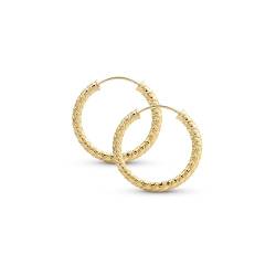 Amberta Allure Dames Gedrehte Creolen aus 9K Gold: Kleine Creolen Gold 9-Karat 15 mm von Amberta