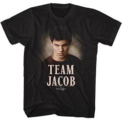 American Classics Twilight T-Shirt Team Jacob schwarz Unisex Erwachsene Kurzarm T-Shirts Vampire Romance Movie Graphic Tees, Schwarz, Klein von American Classics