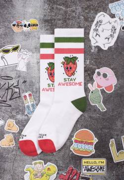 American Socks - Stay Awesome Mid High - Socken - Weiß - Onesize - 85% Baumwolle, 10% Nylon, 5% Elastan,Baumwolle von American Socks