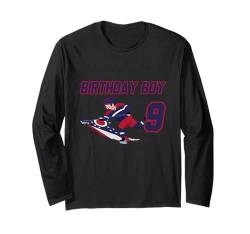 Happy 9th Birthday Boy Ohio Flagge Eishockey Motto-Party Langarmshirt von American Sport Kid Costume For Hockey Fans