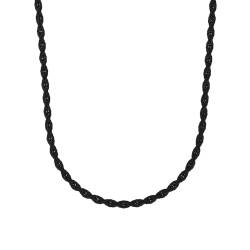 Amor Halskette Edelstahl Unisex Damen Herren Halsschmuck, 50 cm, Schwarz, Kommt in Schmuck Geschenk Box, 2037320 von Amor