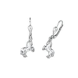 Amor Ohrhänger für Mädchen aus 925er Sterling Silber in Form eines Pferdes, 2,6 cm, Silber, Pferd, Kommt in Schmuck Geschenk Box, 2021278 von Amor