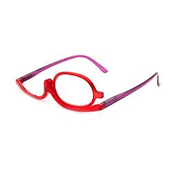 Amorays Make-up-Brille für Damen, rotierende Lesebrille für Monolente Make-up Mode L3660NEW(rot,+3.0) von Amorays