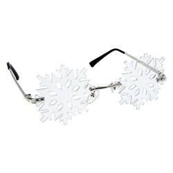 Amosfun 1 Paar Schneeflocken-Sonnenbrille sonnenbrille herren rahmenlose Weihnachtssonnenbrille weihnachtsdeko rahmenlose Brille lustige Sonnenbrille unregelmäßige Brillen Abschlussball von Amosfun