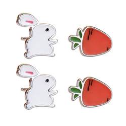 Amosfun 2 Pairs Ostern Stud Ohrringe Sterling Silber Ostern Bunny Stud Ohrringe Karotte Ornament Ohrringe Frühling Schmuck Geschenke für Mädchen Frauen von Amosfun