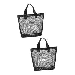 Amosfun 2St Kulturbeutel aus Mesh Kosmetiktasche Unisex-Mesh-Duschtasche Mesh-Tasche Handtaschen Make-up-Taschen Tragetasche aus Mesh Outdoor-Mesh-Duschtasche Falten Netztasche Lieferungen von Amosfun