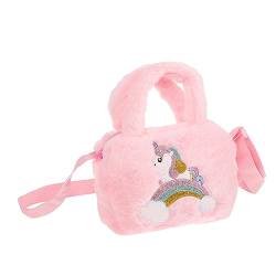 Amosfun Einhorntasche Mit Schultergurt Einhorn-Tasche Für Kleine Mädchen Süße Taschen Für Damen Einhornkostüm Einhorn-geldbörse Tierhandtasche Kind Umhängetasche Plüsch Kleines Mädchen von Amosfun