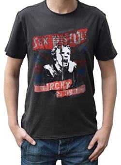 Amplified Herren Sex Pistols-Anarchy T-Shirt, Grau (Charcoal Cc), XL von Amplified