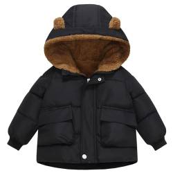 Amur Leopard Baby Steppjacke Jungen Mädchen Daunenjacke mit Kapuze Wintermantel Warme Herbst Winter Baumwollejacke, Schwarz, 86 (Etikettengröße: 90) von Amur Leopard