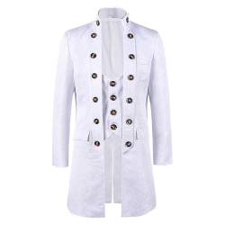 Amxleh Mittelalter Kleidung Herren Kostüme Mantel Männer Gothic Karneval Jacke Viktorianischen Gehrock Uniform Smoking Retro Langer Button Kleidung Halloween Cosplay Kostüm Karneval Kostüm von Amxleh