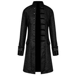 Amxleh Mittelalter Kleidung Herren Kostüme Mantel Männer Gothic Karneval Jacke Viktorianischen Gehrock Uniform Smoking Retro Langer Button Kleidung Halloween Cosplay Kostüm Karneval Kostüm von Amxleh