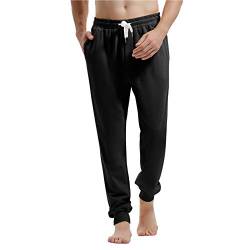 AMY COULEE Herren Casual Jogger Baumwolle Sweatpants Workout Athletic Pants mit Taschen Kordelzug Fitnessstudio Laufen Hose, schwarz, X-Groß von Amy Coulee