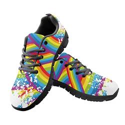 Amzbeauty Herren-Sneaker, weich, lässig, sportlich, für Erwachsene, Größe 39-48, Regenbogenwellen, 46 EU von Amzbeauty