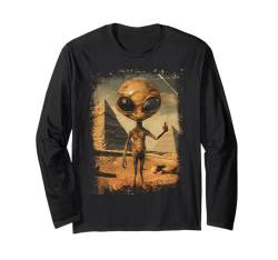 Alien Kopf Ancient Daumen Hoch Pyramide Sci-Fi Ägypten Langarmshirt von Ancient Antike Aliens Geschenk