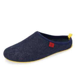 Andrés Machado - Hausschuhe für Damen - Herbst - DYNAMIC – Unisex Slipper – Wolle und Filz – rutschfeste Gummisohle und herausnehmbares Fußbett - Blau Gelb EU 40 von Andrés Machado