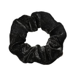 10 Stück Samt Haargummis für Damen, Elastische Scrunchies, Weiche Dicke Haarbänder Haarringe mit Gummiband, Pferdeschwanz Haargummi Haarschmuck für Frauen,Schwarz von Anevous