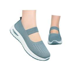 Anfuffjie Orthopädische Schuhe für Damen, modische Slip-On-Sneaker, atmungsaktive gewebte Diabetes-Schaumstoffschuhe mit Fußgewölbeunterstützung, rutschfeste Sportschuhe aus Mesh, lässige Sneakers von Anfuffjie