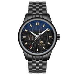 AngDu Herrenuhren Herren Mechanische Automatische Skelett Wasserdichte Militär Casual Business Sport Großes Gesicht Große Zifferblatt Schwarz Silber Gold Armbanduhr Edelstahl Uhren für Männer von AngDu