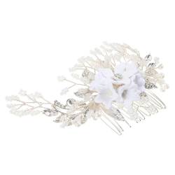 Angoily Floraler Kopfschmuck Für Die Braut Hochzeitshaarspangen Für Bräute Hochzeitskopfschmuck Für Die Braut Braut-tiara Spiegel Weiß Golf Harz Damen Handgemachte Blumen von Angoily