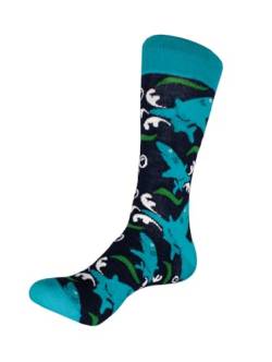 Deluxebase AniSox Large - Shark from Organic Cotton Animal Print Novelty Socks for Men, Women and Kids That Make A Great Funny Gift UK Size 7.5-11, blau, schwarz, L von AniSox