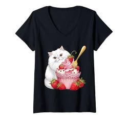 Damen Perserkatze T-Shirt mit V-Ausschnitt von Animal