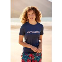 Latero Hybrid Damen Schwimm-T-Shirt - Marineblau von Animal