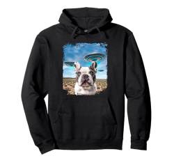 Lustiges Selfie mit Alien-UFOs der britischen Bulldogge Pullover Hoodie von Animals, Pets, Aliens and UFOs