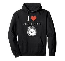 Humor Simple minimalist cute rodent i love Porcupine Pullover Hoodie von Animals Rodent minimalist Funny Porcupine