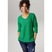 Aniston CASUAL V-Ausschnitt-Pullover im trendigen Mustermix von Aniston CASUAL