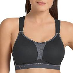 Anita Active Damen Dynamix-Star Sport-BH, (schwarz/anthrazit 445), 75A (Herstellergröße: 75) von Anita