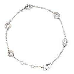 Ankra 925 Damen-Armband 18,5cm Karabinerverschluss Kreisanhänger Sterling Silber rhodiniert VNAKRJ-BR0036 von Ankra