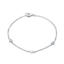 Ankra 925 Damen-Armband 18,5cm Karabinerverschluss Perlenanhänger Sterling Silber rhodiniert VNAKRJ-BR0108 von Ankra