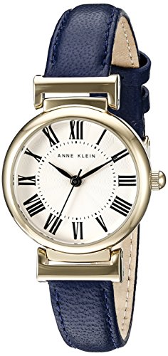 Anne Klein Damen-Armbanduhr mit Lederarmband, Marineblau/Gold, AK/2246CRNV von Anne Klein