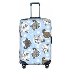 Anticsao Blue Chinchillas and Moon Travel Dust-Proof Suitcase Cover Luggage Protector Luggage Trunk Case Accessories Holiday, weiß, S von Anticsao