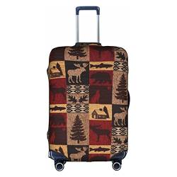 Anticsao Lodge Bear Deer Fish Travel Dust-Proof Suitcase Cover Luggage Protector Luggage Trunk Case Accessories Holiday, weiß, S von Anticsao