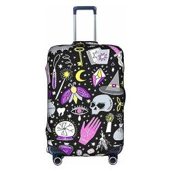Anticsao Magic Witch Witchcraft Bohemian Drawing Travel Dust-Proof Suitcase Cover Luggage Protector Baggage Trunk Case Accessories Holiday, weiß, M von Anticsao