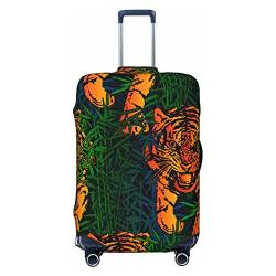 Anticsao Tiger Running in The Bamboo Bush Elastic Travel Luggage Cover Travel Suitcase Protective Cover for Trunk Case Apply to 48.3 cm-81.3 cm Suitcase Cover Small, Schwarz , M von Anticsao