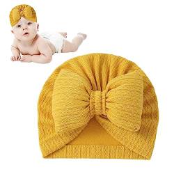 Anulely Babys Mädchen Turban Schleife,Schleifen-Knoten-Kinderzimmer-Turban | Weiche und Dehnbare Neugeborenen-Mütze, Krankenhaus-Babymütze, Kinder-Kopftuch, Kindergarten-Turban für Babys, Mädchen von Anulely