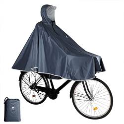 Anyoo Wasserdicht Radfahren Regen Poncho Portable Leichte Regenjacke Mit Kapuze Fahrrad Fahrrad Compact Regen Cape Wiederverwendbare Unisex für Backpacking Camping Outdoors,Einheitsgröße,Grau von ANYOO