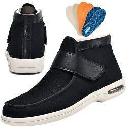 Aocase Hausschuhe Klettverschluss Senioren Diabetikerschuhe Extra Weit Herren Therapeutische Diabetiker Schuhe Verbandsschuh Senioren Medizinische Orthopadische Schuhe,Schwarz,46 EU von Aocase