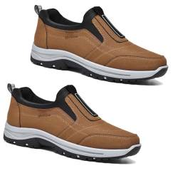 Aocase Outdoor Schuhe Slip On Schuhe Herren Bequeme OrthopäDische Hausschuhe Hallux Valgus Schuhe Wasserdicht Wanderschuhe Halbschuhe Herren Schuhe Breite FüßE Herren,Braun,39/245mm von Aocase